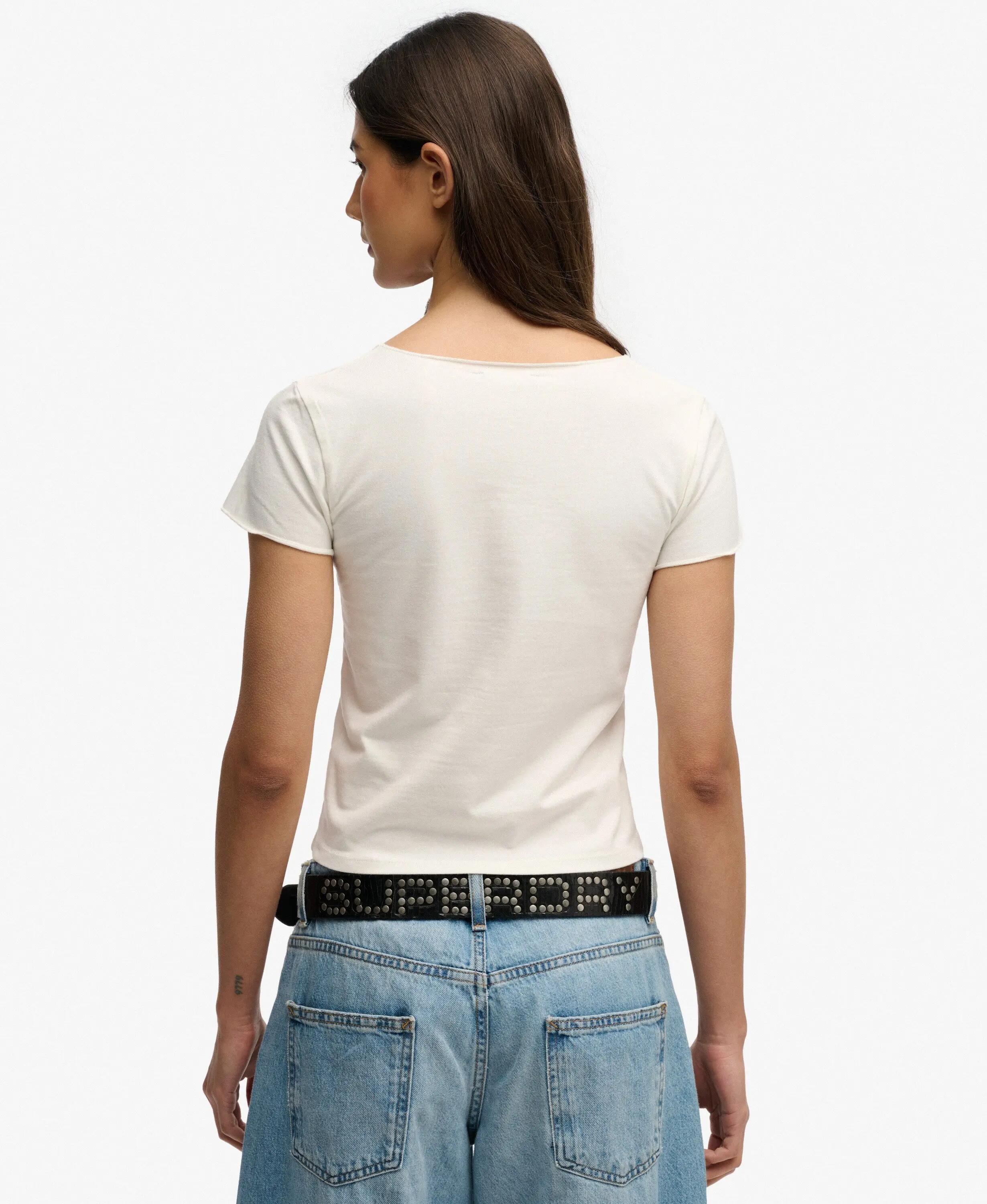 superdry T-shirt manches courtes gathered – coupe slim, détails froncés 5/5