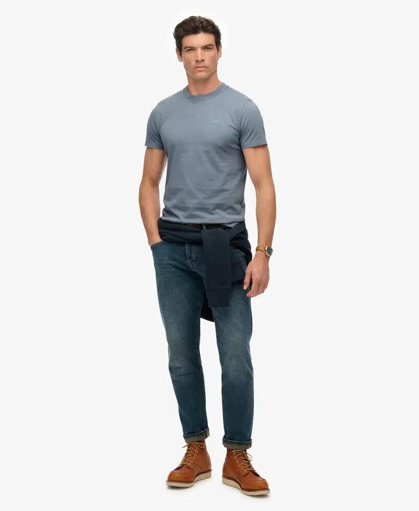 superdry Essential Logo T‑Shirt – Slim Fit, 100% Bawełna Organic, Washed Denim 3/7