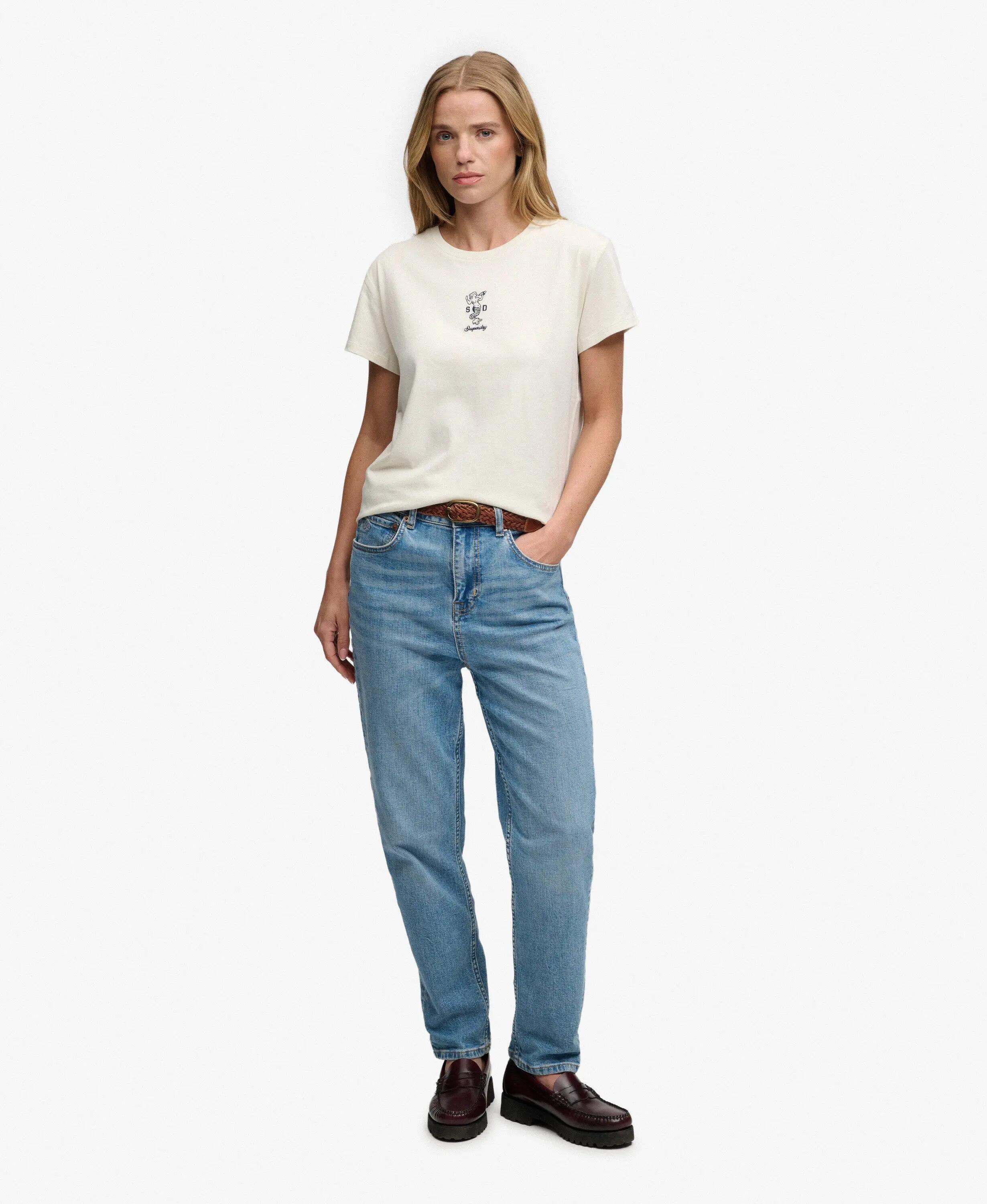 superdry Heritage Nautical Motif T‑shirt – slim fit, 100% katoen, Buttermilk 3/7