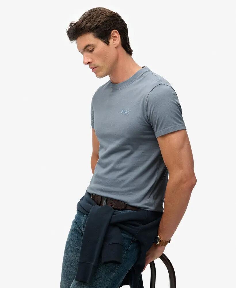 superdry Essential Logo T‑Shirt – Slim Fit, 100% Bawełna Organic, Washed Denim 2/7