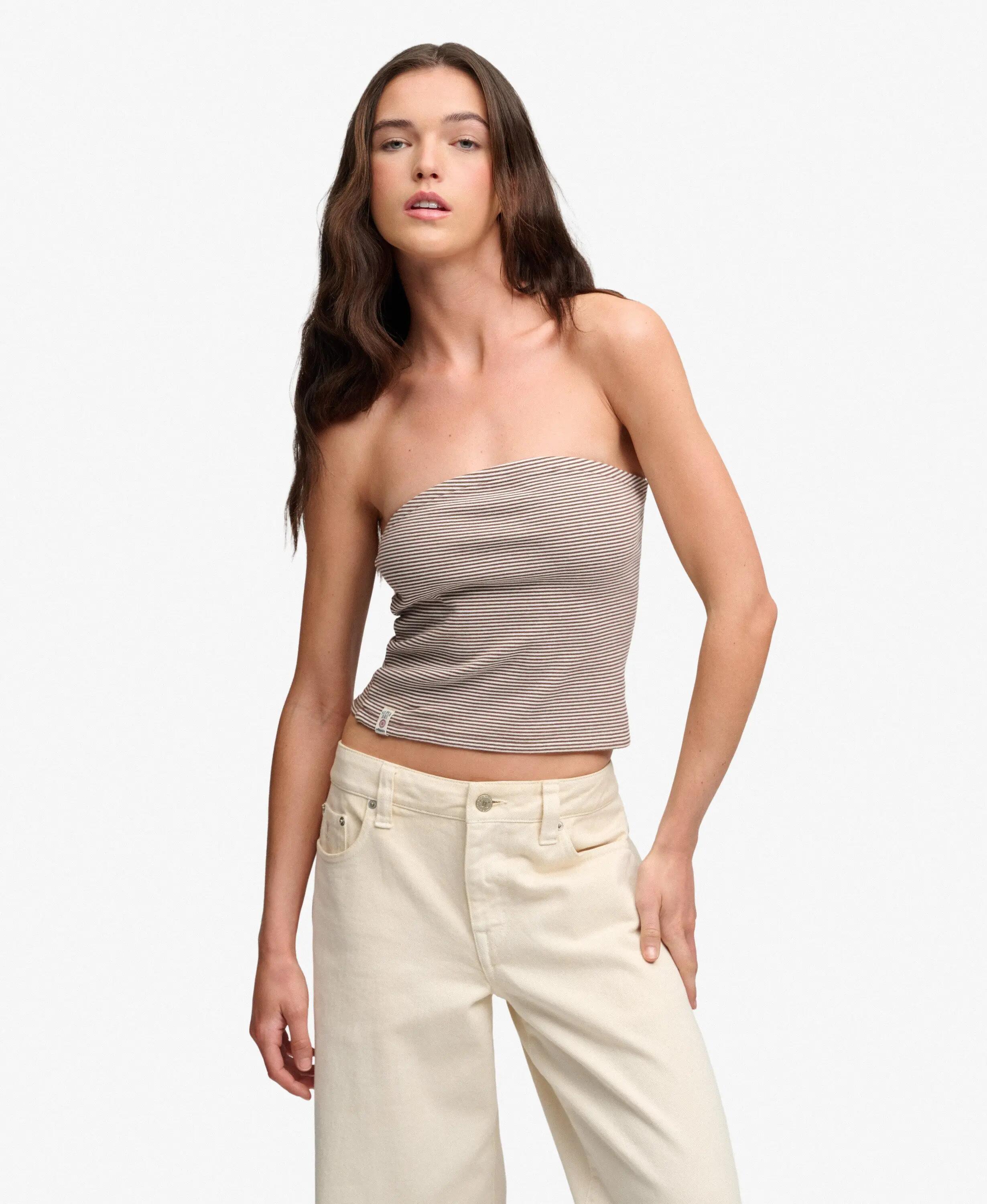 superdry Top Bandeau Athletic Essentials en Jersey rayé 2/7