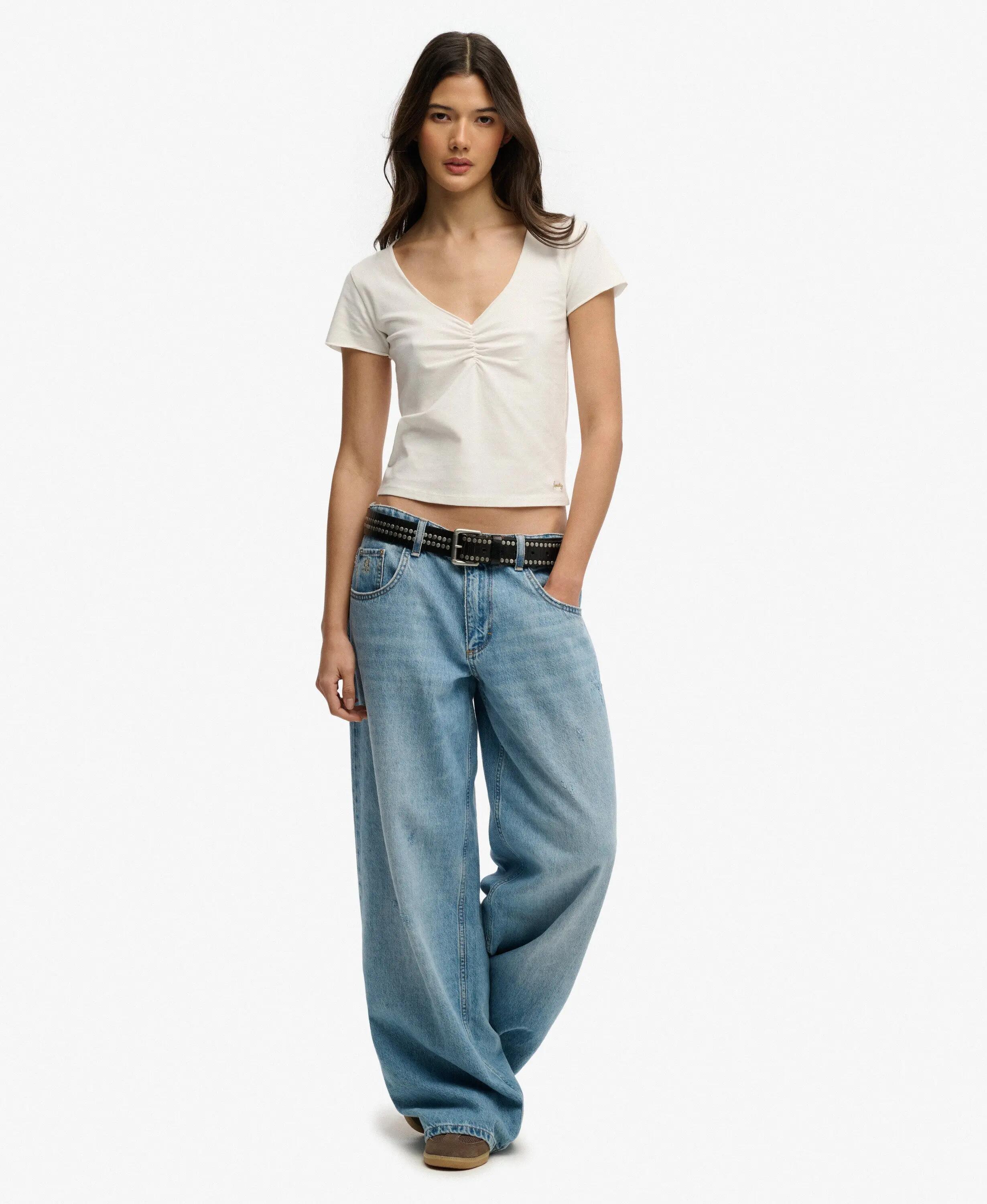 superdry T-shirt manches courtes gathered – coupe slim, détails froncés 3/5
