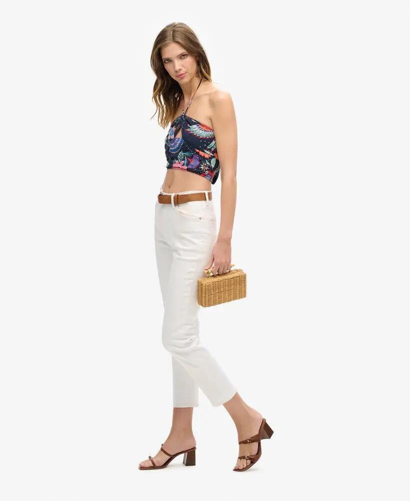 superdry Crop Cut Out Woven Top em viscose-modal com recorte 5/7