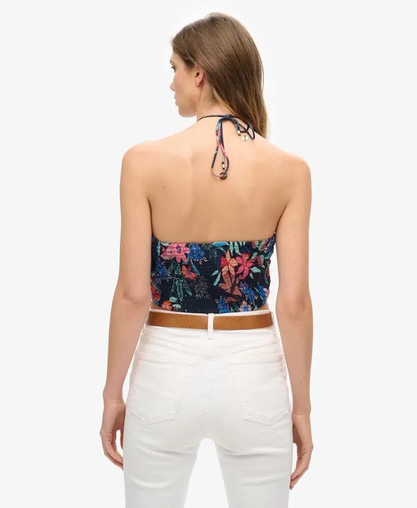 superdry Crop Cut Out Woven Top em viscose-modal com recorte 4/7