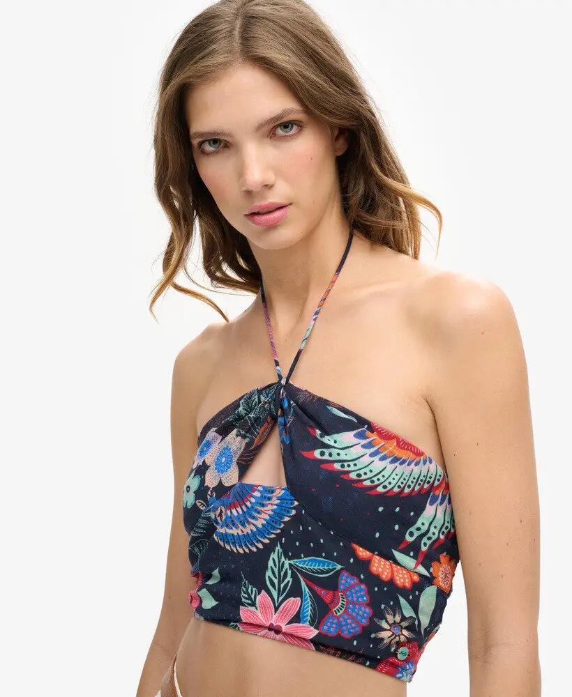 superdry Crop Cut Out Woven Top em viscose-modal com recorte 3/7