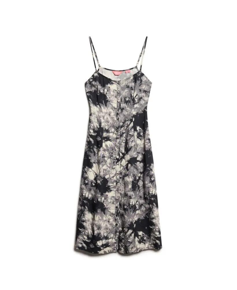 superdry Vestido midi cami estampado com botões em viscose 7/7