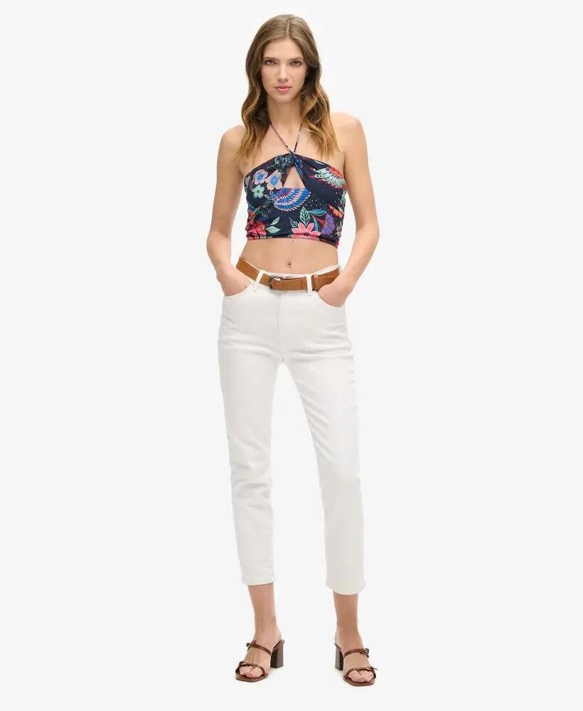 superdry Crop Cut Out Woven Top em viscose-modal com recorte 2/7