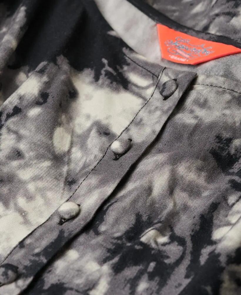 superdry Vestido midi cami estampado com botões em viscose 5/7