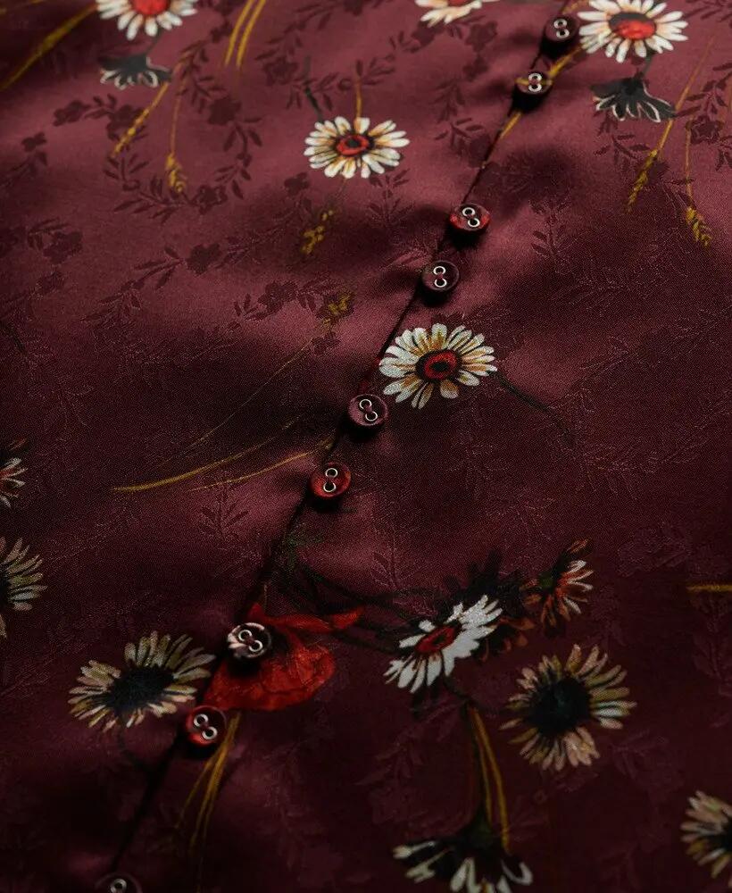 superdry Jacquard mini-jurk met lange mouwen – Midnight Meadow 7/7