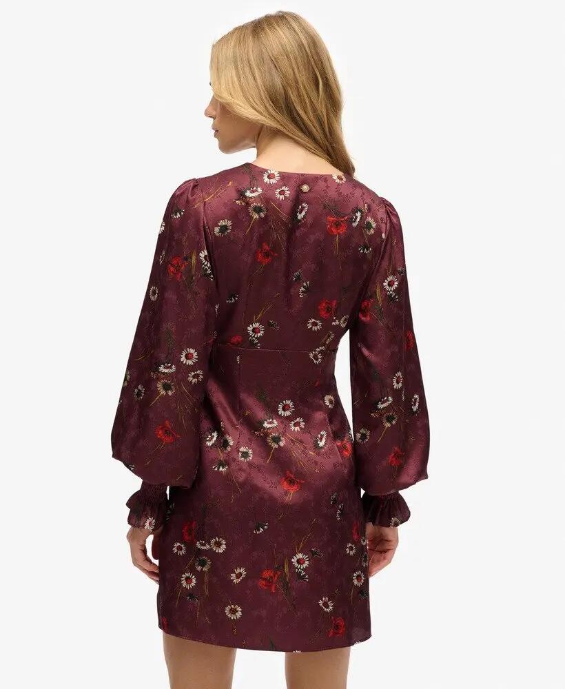 superdry Jacquard mini-jurk met lange mouwen – Midnight Meadow 6/7