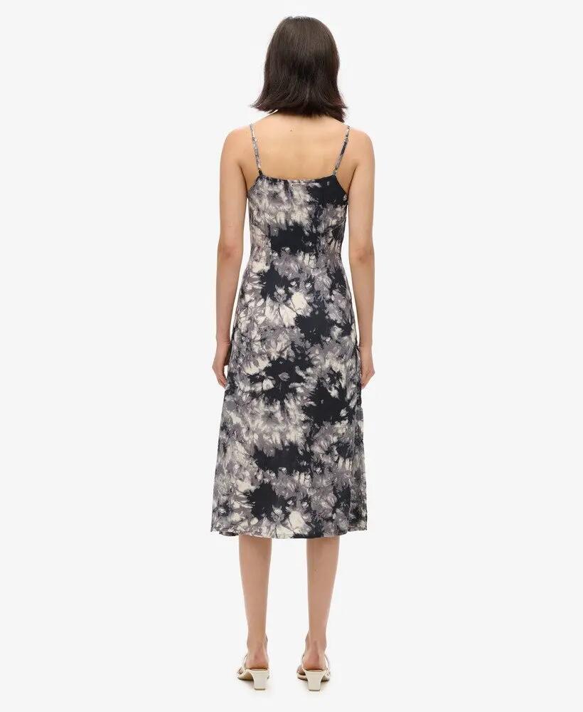 superdry Vestido midi cami estampado com botões em viscose 3/7