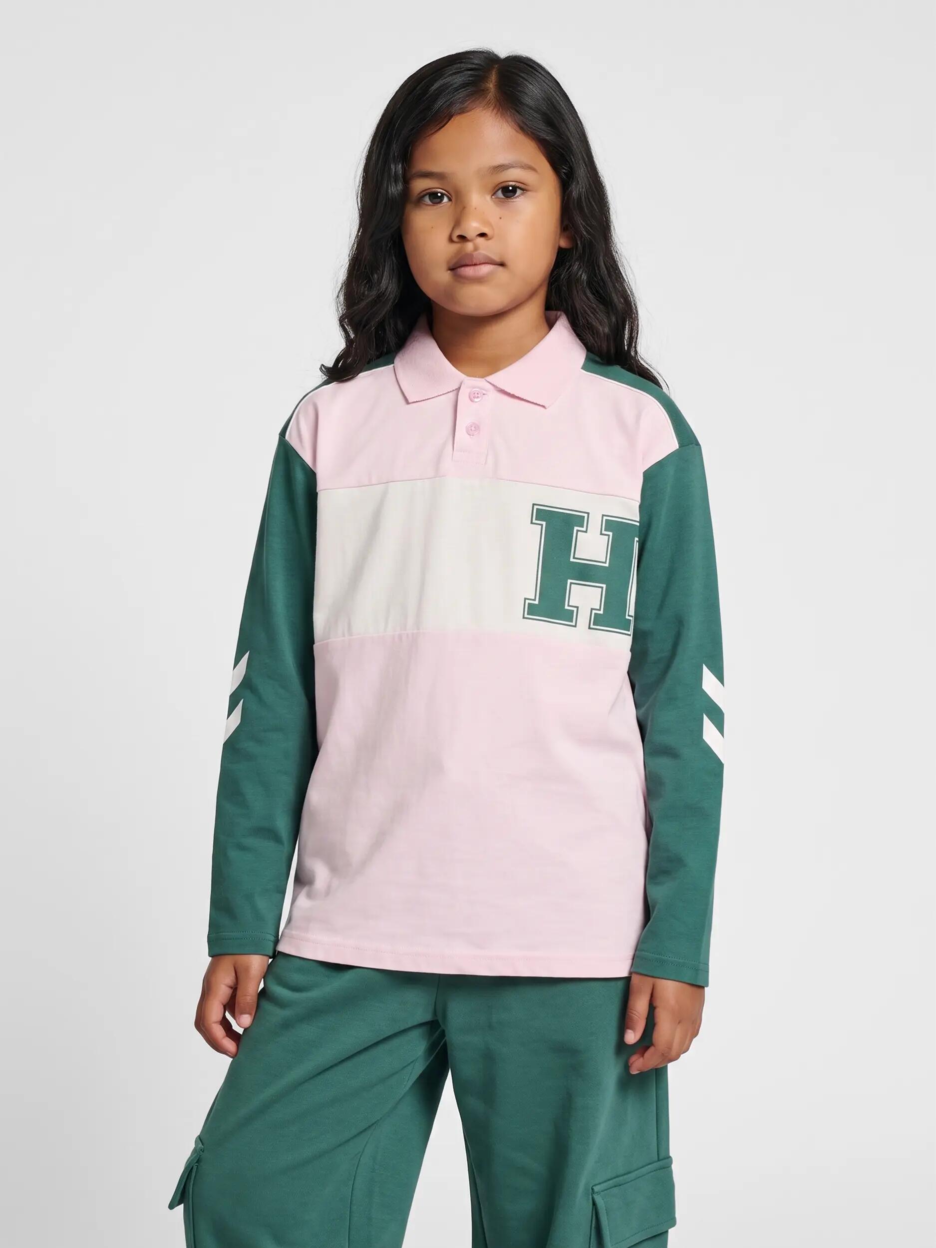 hummel Polo hmlROBIN JERSEY POLO L/S en coton bio BALLERINA 6/7