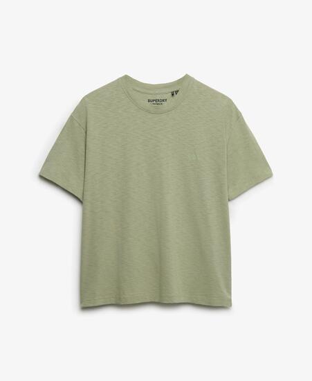 superdry Studios Crew T-Shirt en coton-lyocell, coupe relaxed – Dusty Sage