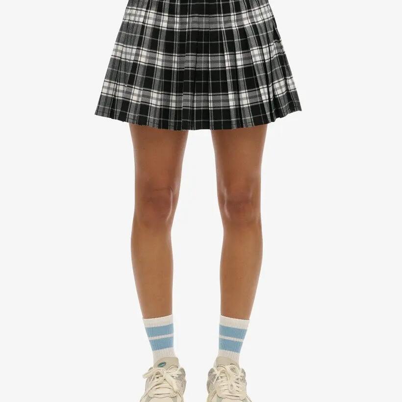 Pleated mini skirt with checkered woman Superdry
