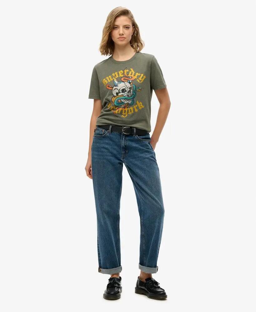 superdry Camiseta Neo Trad Tattoo Relaxed mujer 100% algodón 3/6