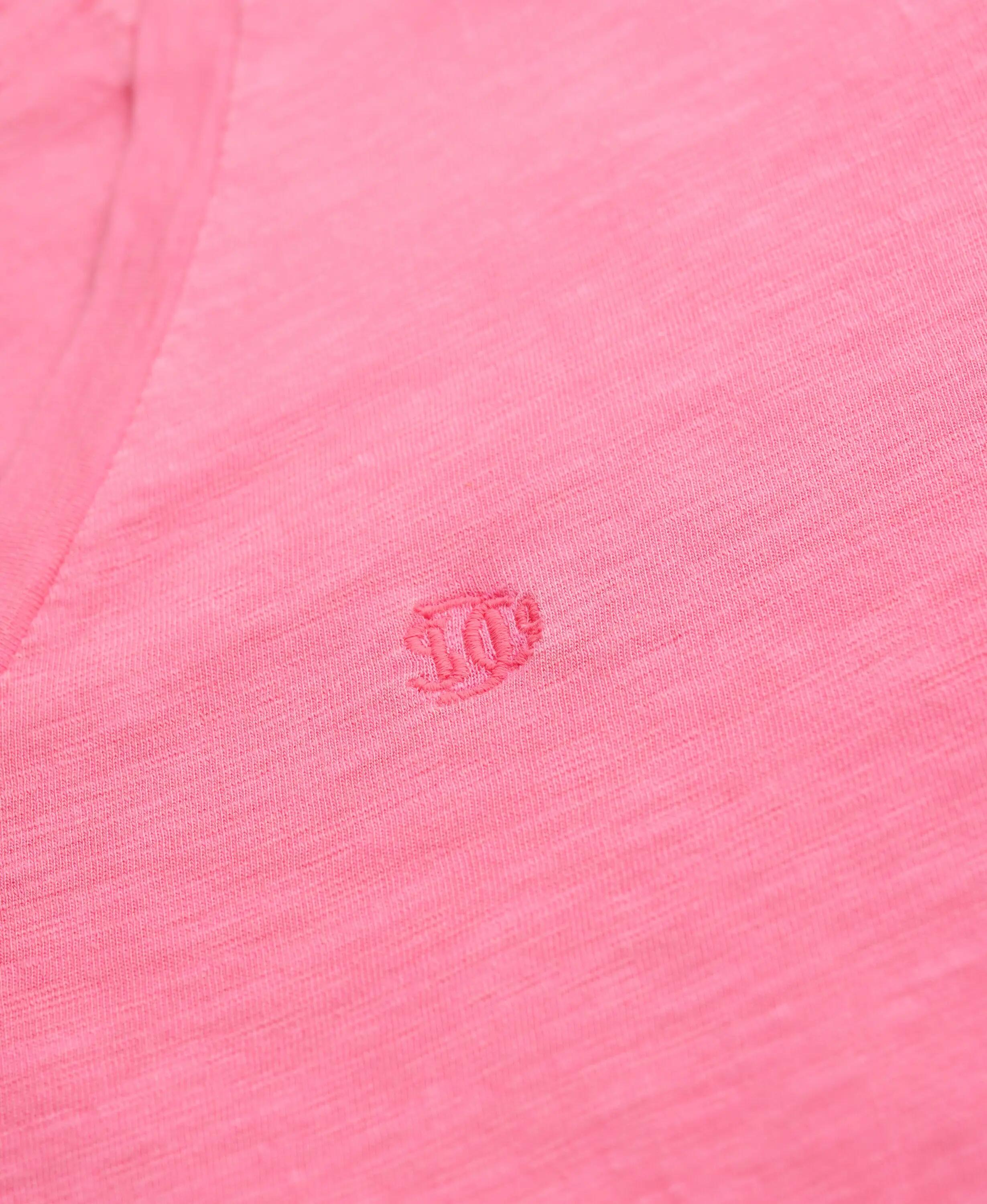 superdry Studios Slub besticktes T-Shirt aus Baumwolle-Lyocell FLURO PINK 6/7