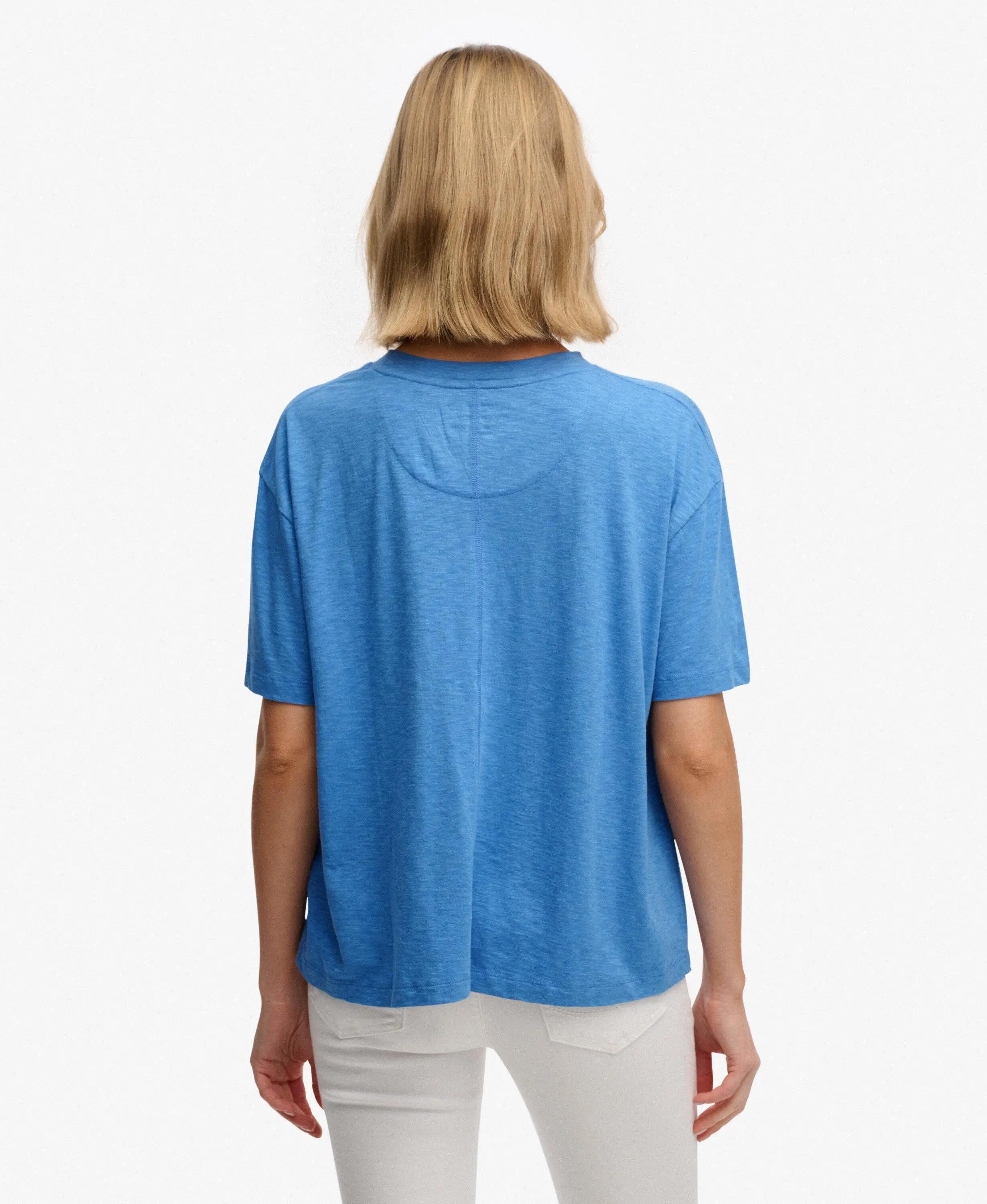 superdry Studios Crew T-Shirt relaxed fit aus Baumwolle und Lyocell – Blue 5/7