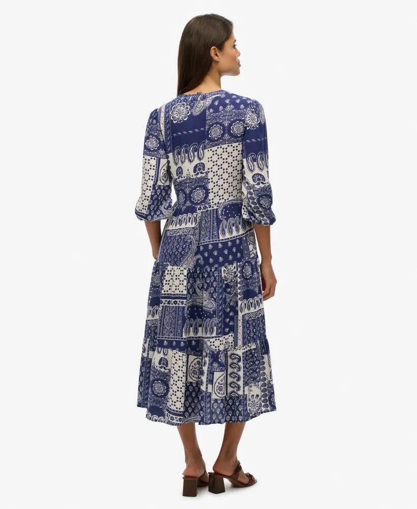 superdry Robe midi tissée à volants – coupe ample 5/7