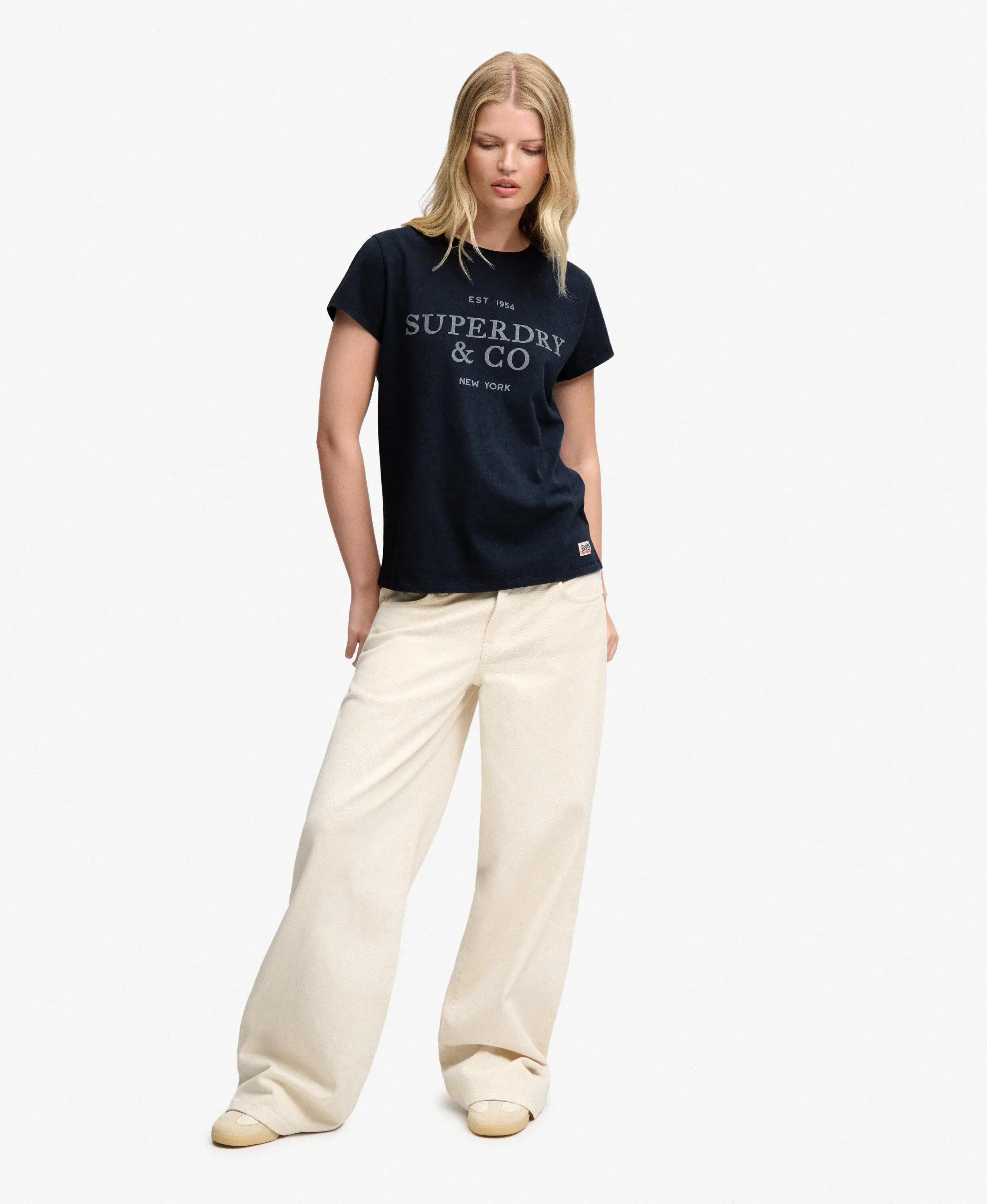 superdry T-shirt Luxe Casual Classic slim in cotone biologico 3/5