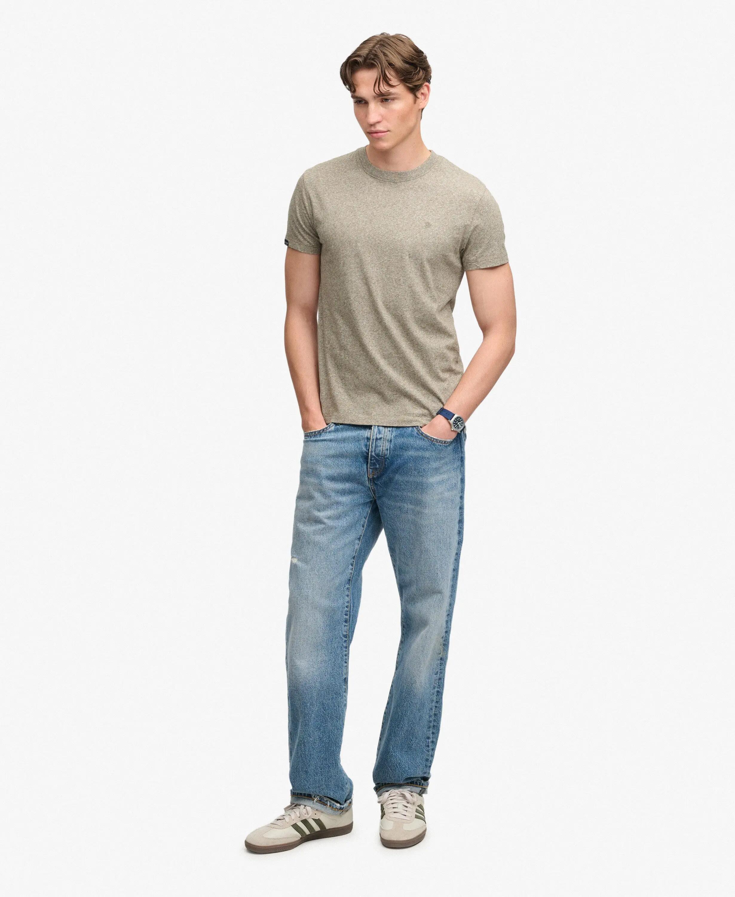 superdry SD&Co T‑shirt z wyszywanym logo z bawełny organicznej slim – Olive 3/5