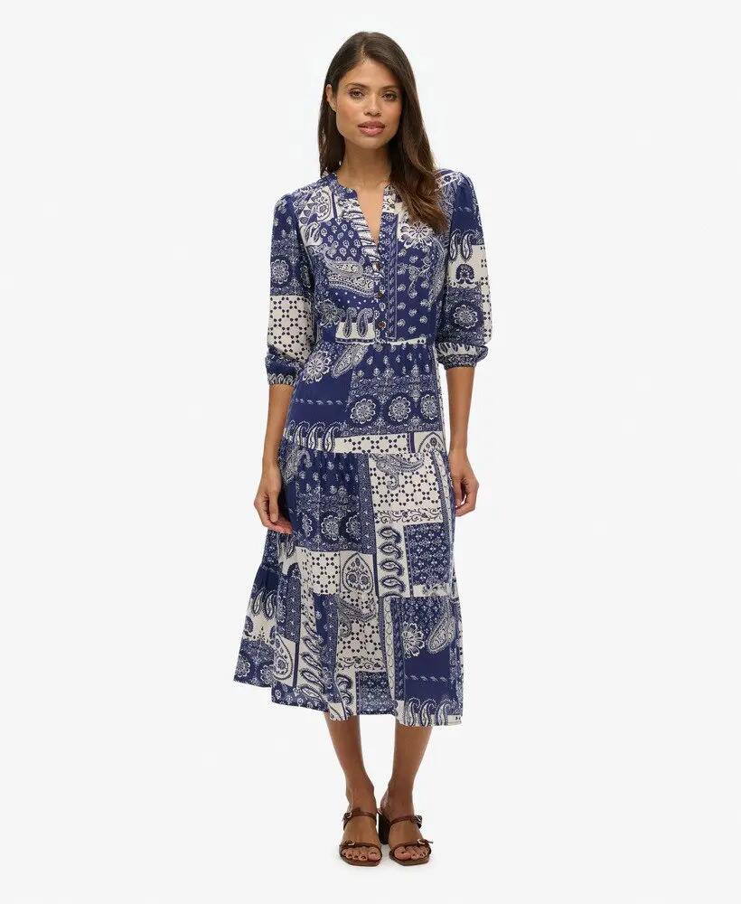 superdry Robe midi tissée à volants – coupe ample 2/7