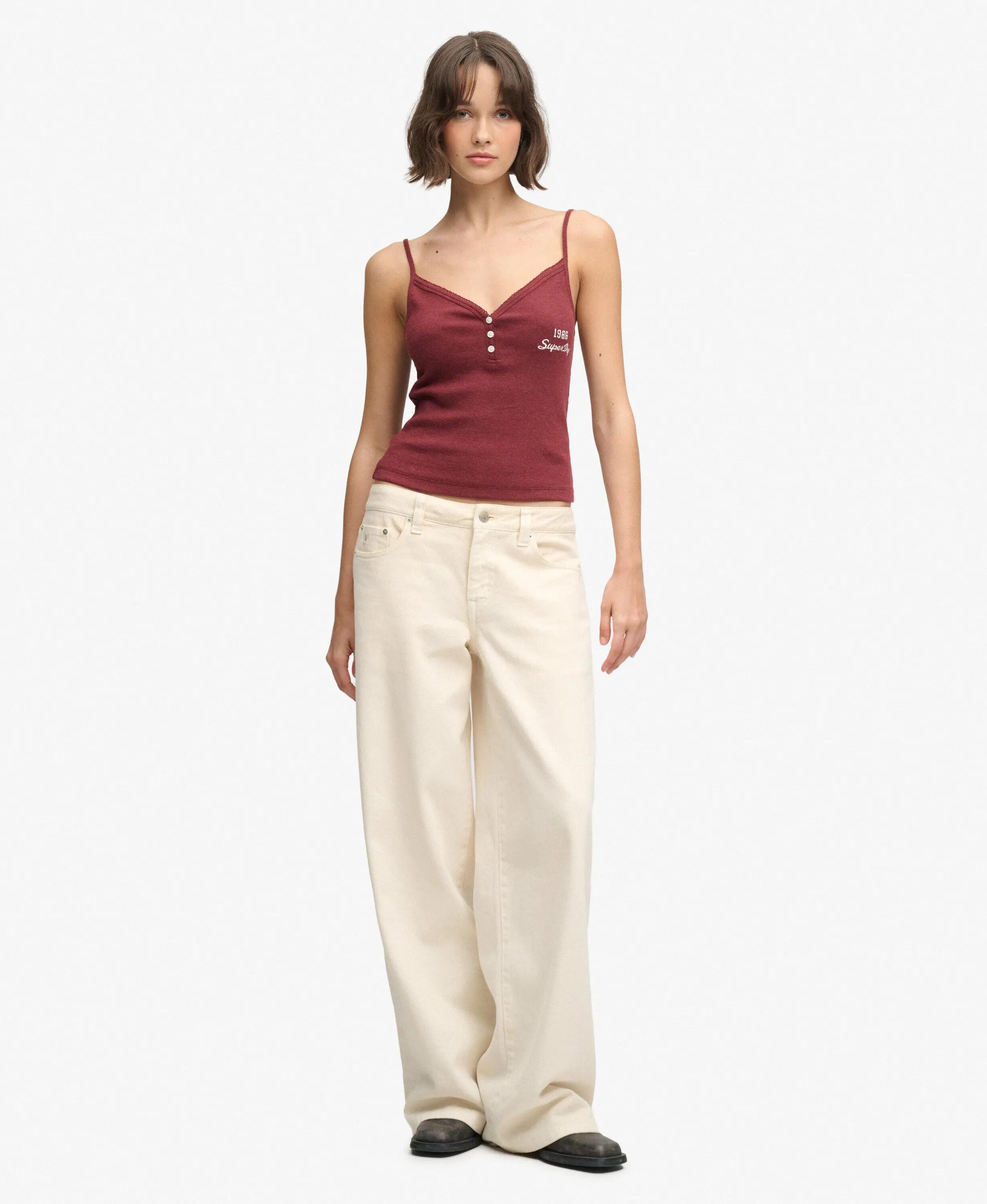 superdry Top Cami boutonné Athletic Essentials, coupe slim 3/5