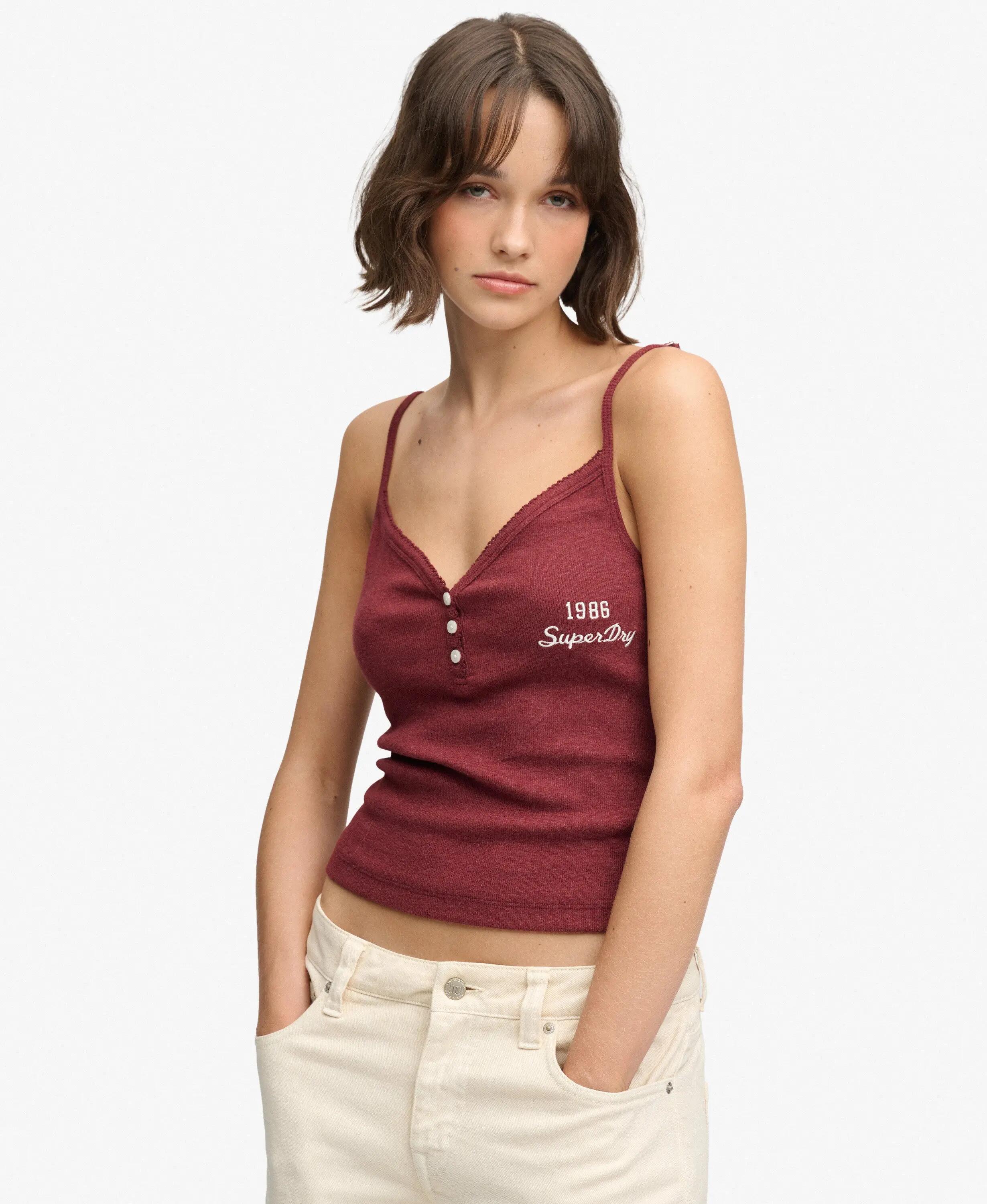 superdry Top Cami boutonné Athletic Essentials, coupe slim 2/5