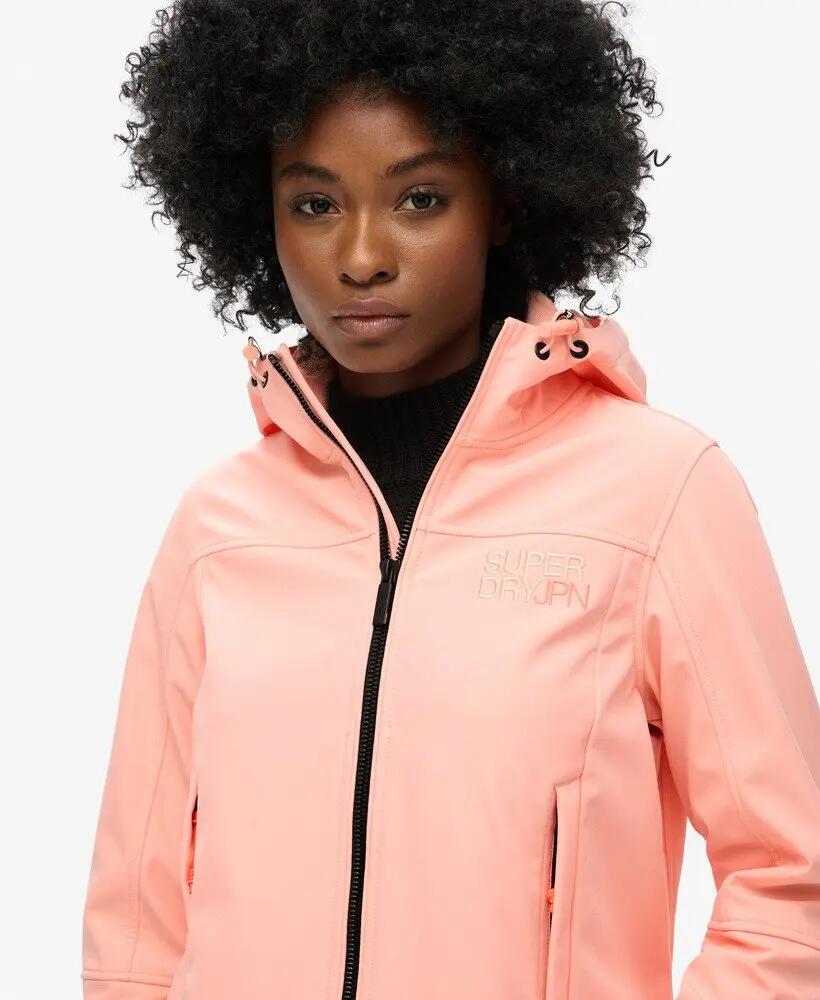 superdry Veste à capuche Soft Shell Trekker pour femme – Peach Pearl Pink 3/6