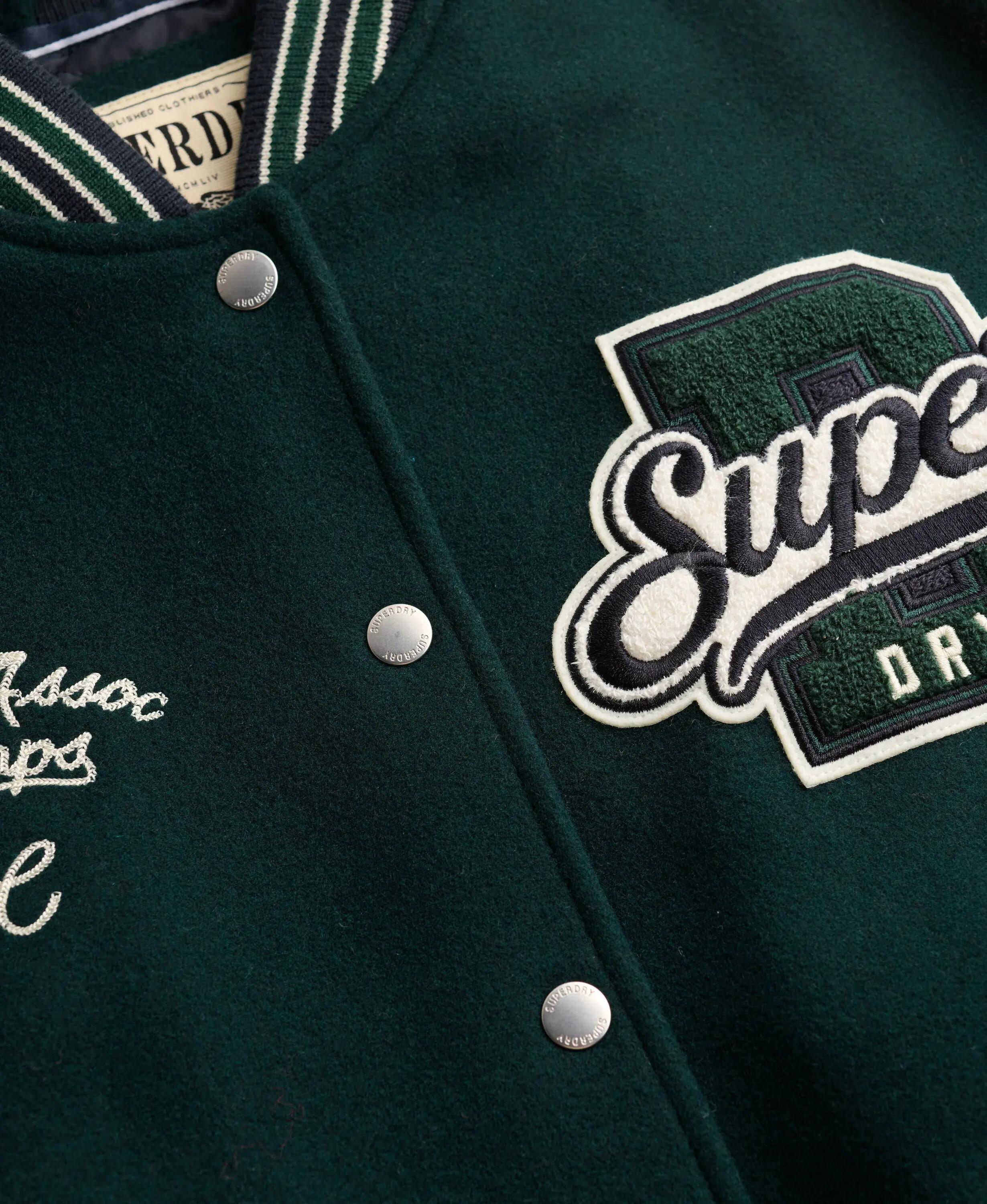 superdry Casaco Bomber Varsity Patched em Lã e Poliéster Reciclado 7/7