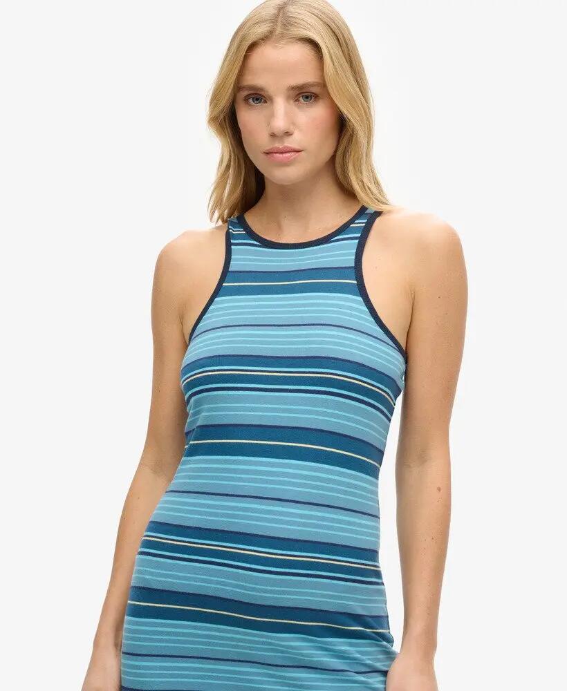 superdry Vestido Vintage Stripe Racer em Algodão Orgânico 3/4