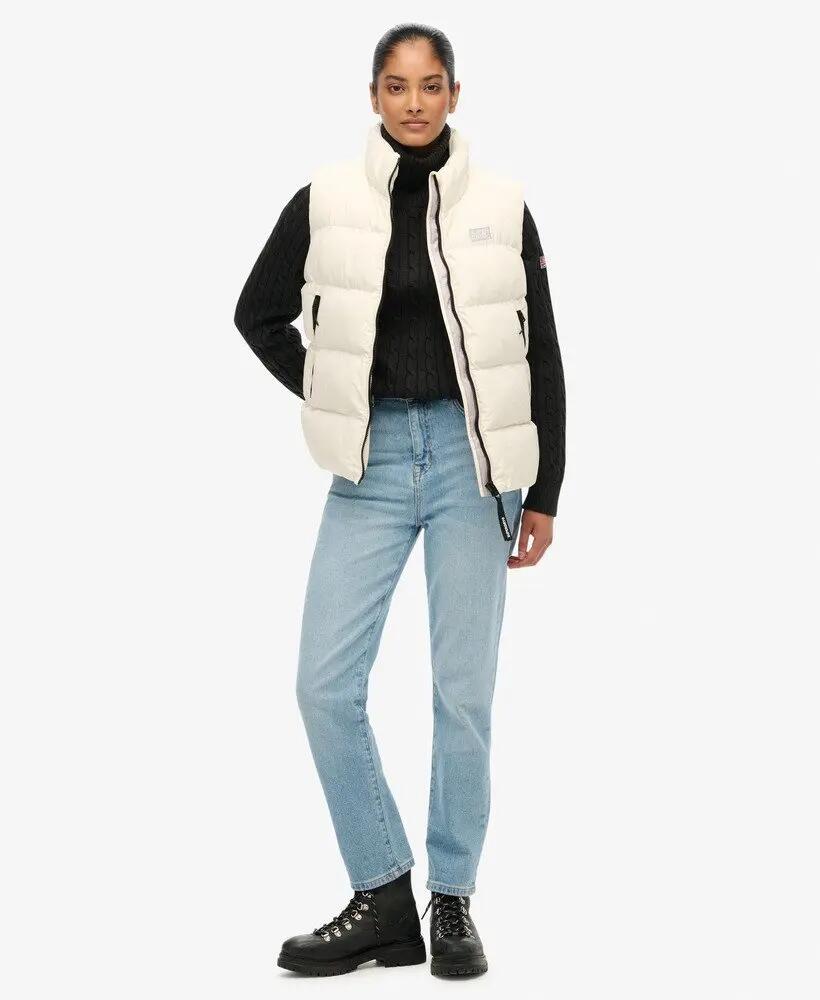 superdry Sports Puffer Gilet smanicato trapuntato slim fit – OFF WHITE 3/7
