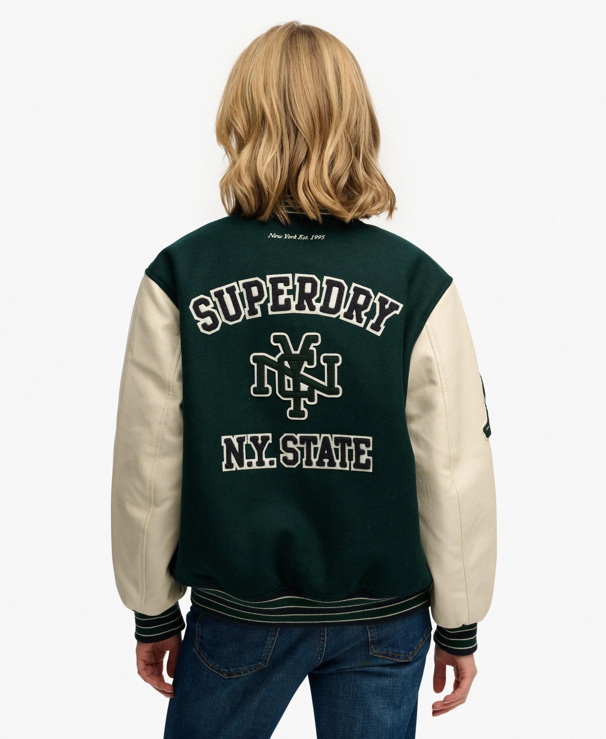 superdry Casaco Bomber Varsity Patched em Lã e Poliéster Reciclado 6/7
