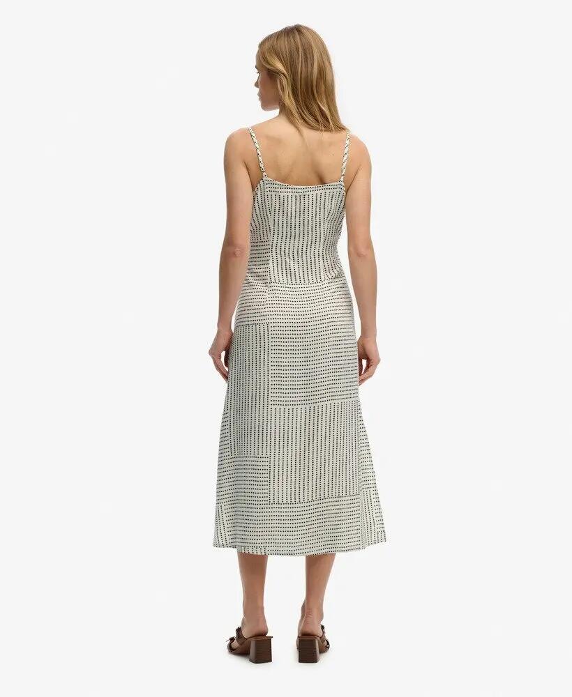 superdry Vestido midi camiseiro estampado com alças ajustáveis Slim fit 6/7