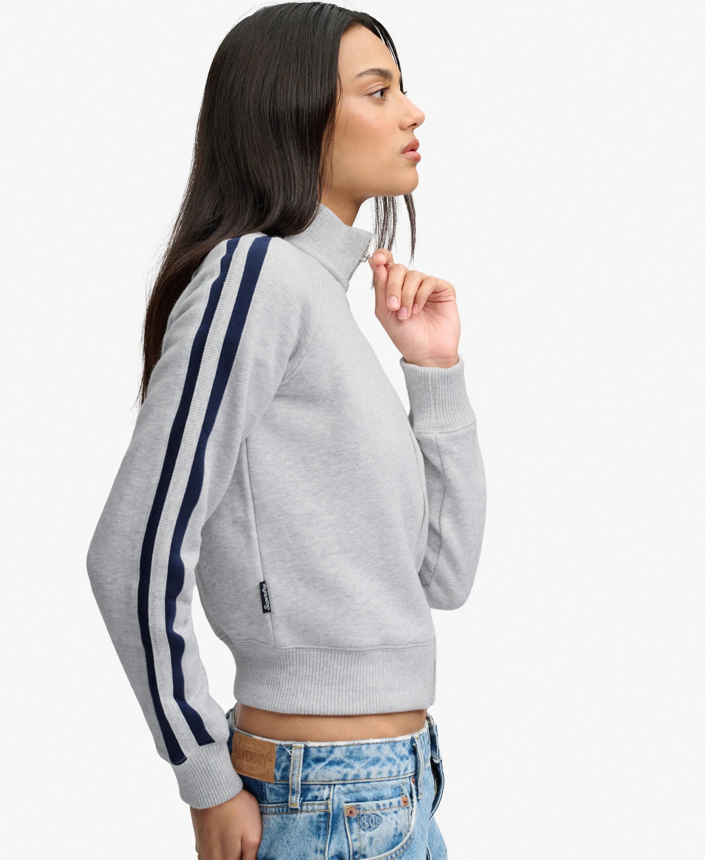 superdry Athletic Essentials Logo Track Top Glacier Grey Marl 3/5