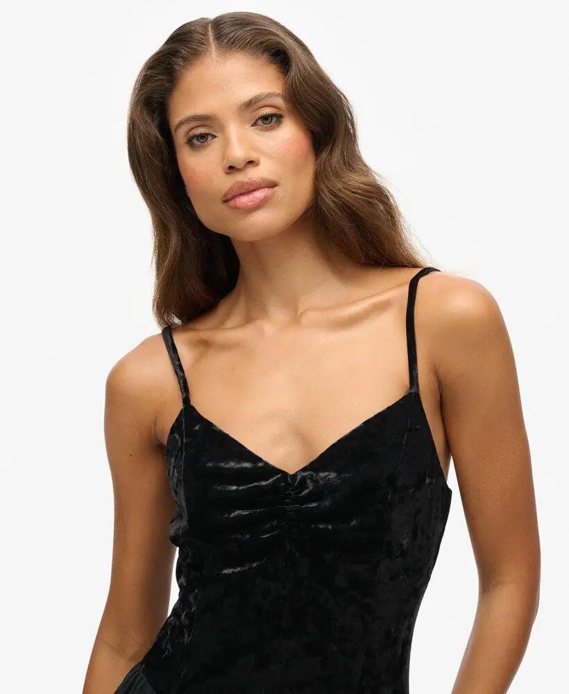 superdry Vestido midi corsé em veludo – Ajuste slim 4/7