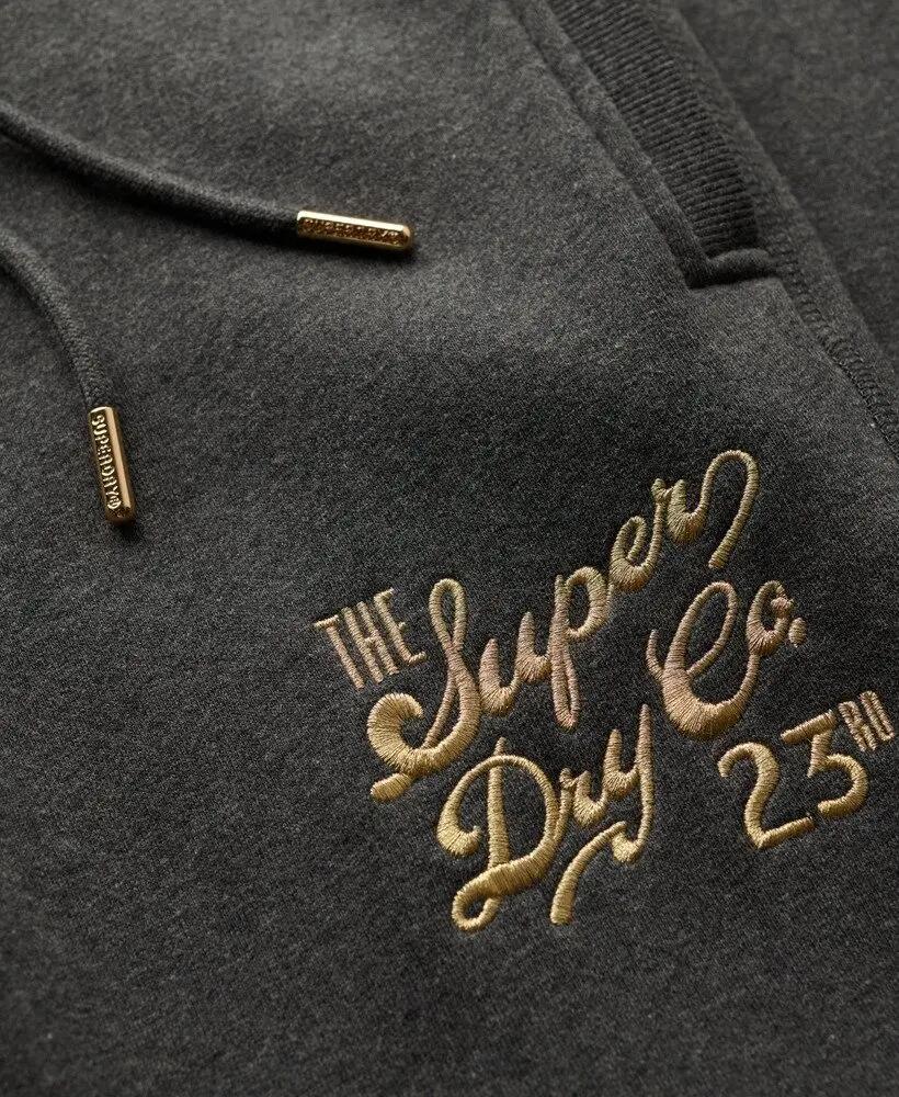 superdry Jogger slim Mujer Luxe Metallic Logo – Nearly Black Heather 4/5