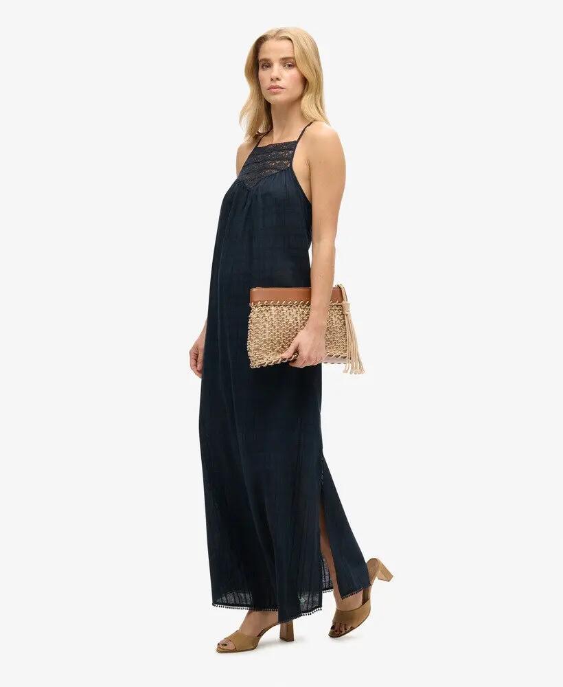 superdry Abito Maxi da Spiaggia Halter con Pizzo 3/7