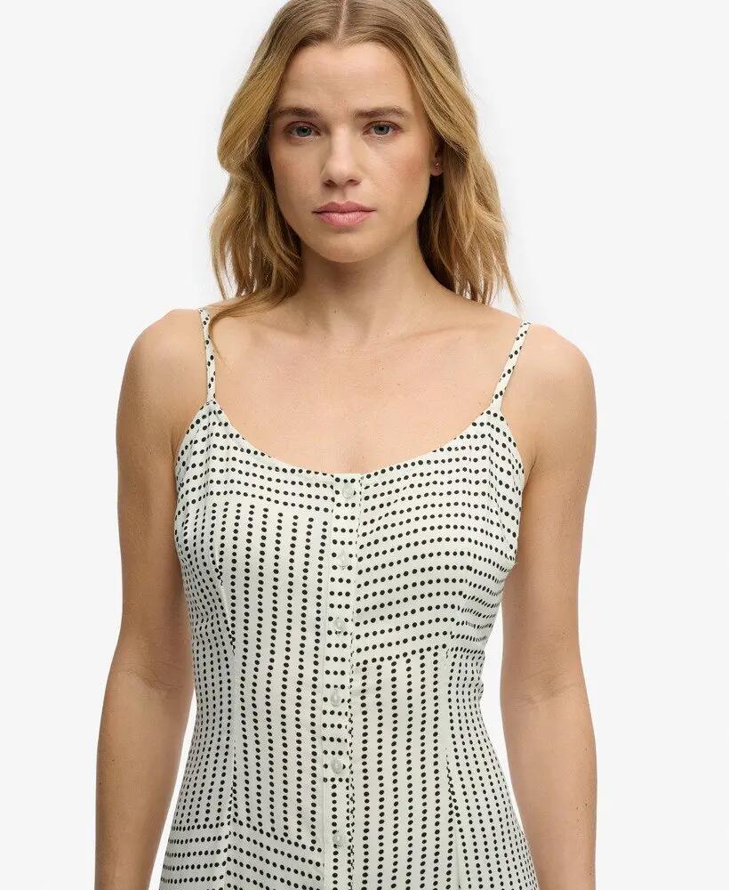 superdry Vestido midi camiseiro estampado com alças ajustáveis Slim fit 4/7