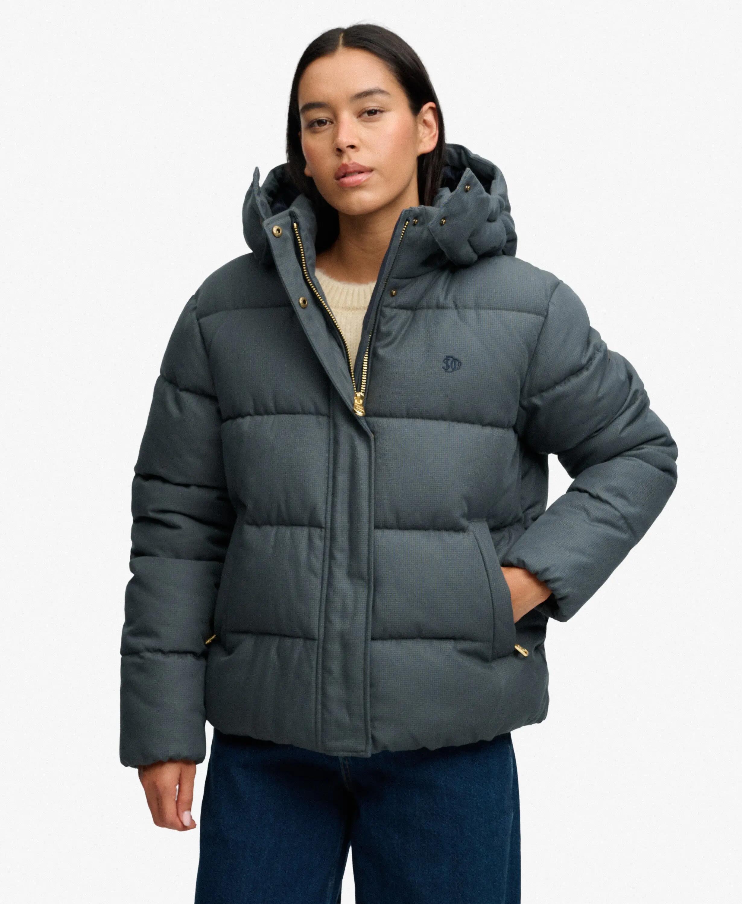 superdry Casaco Acolchoado Premium com Capuz aos Quadrados 5/7