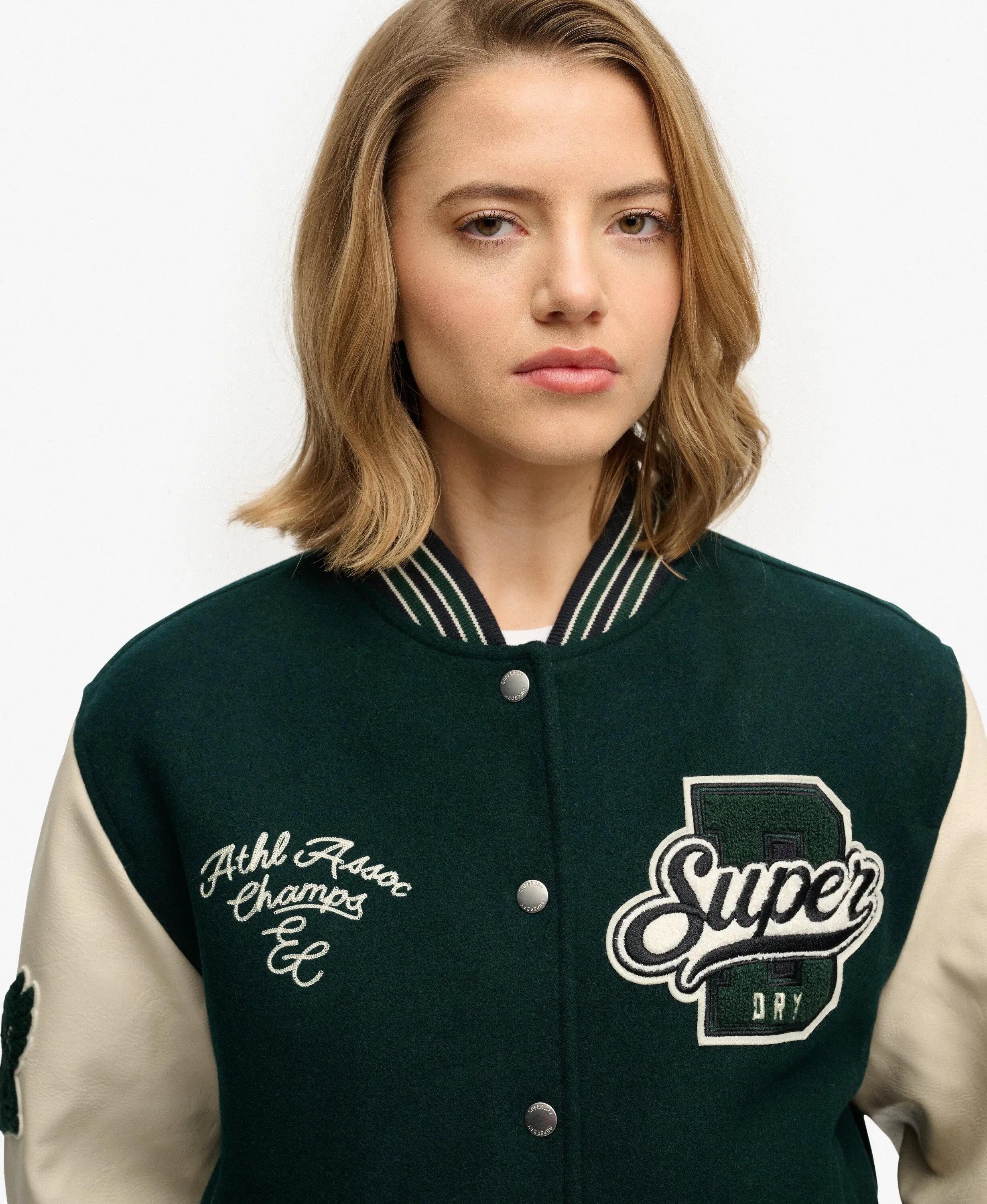 superdry Casaco Bomber Varsity Patched em Lã e Poliéster Reciclado 4/7