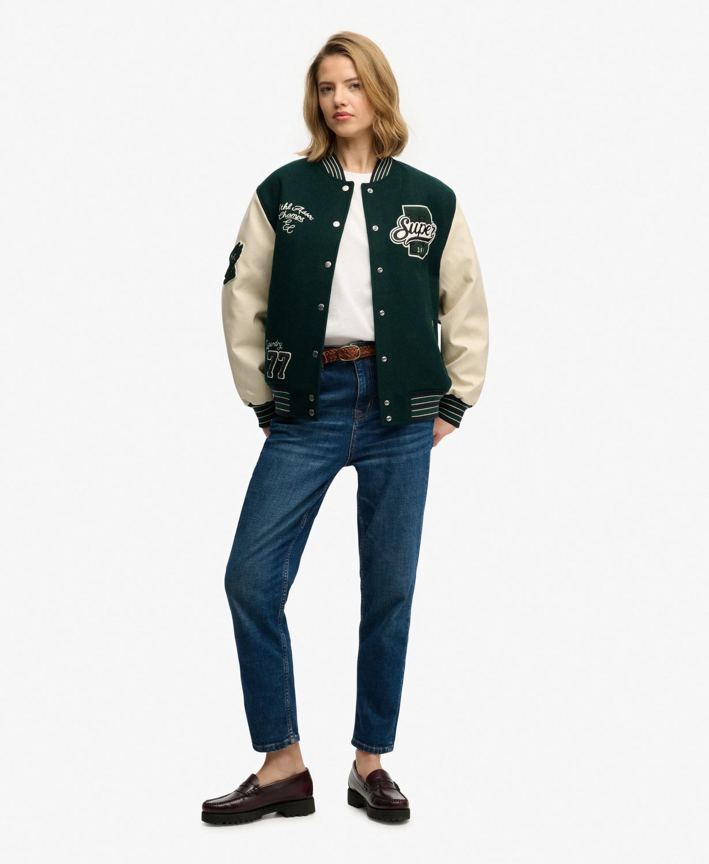 superdry Casaco Bomber Varsity Patched em Lã e Poliéster Reciclado 3/7