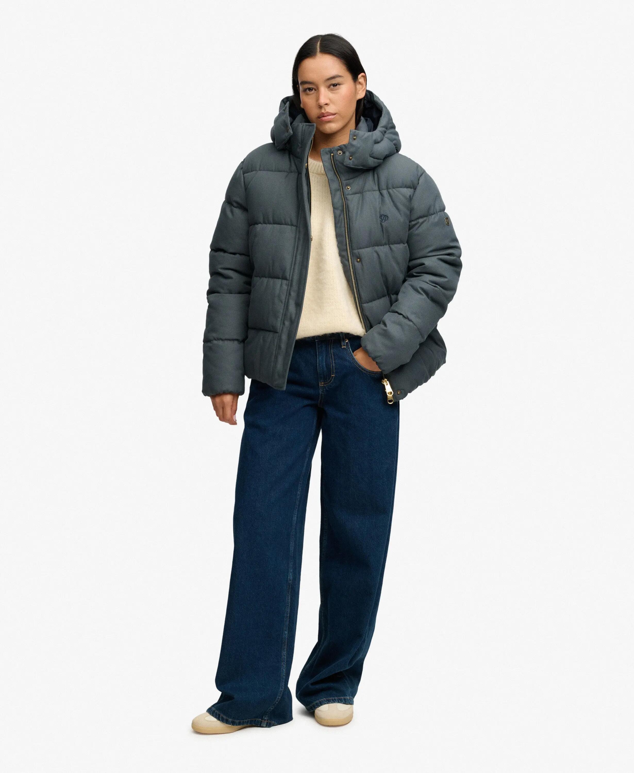 superdry Casaco Acolchoado Premium com Capuz aos Quadrados 3/7