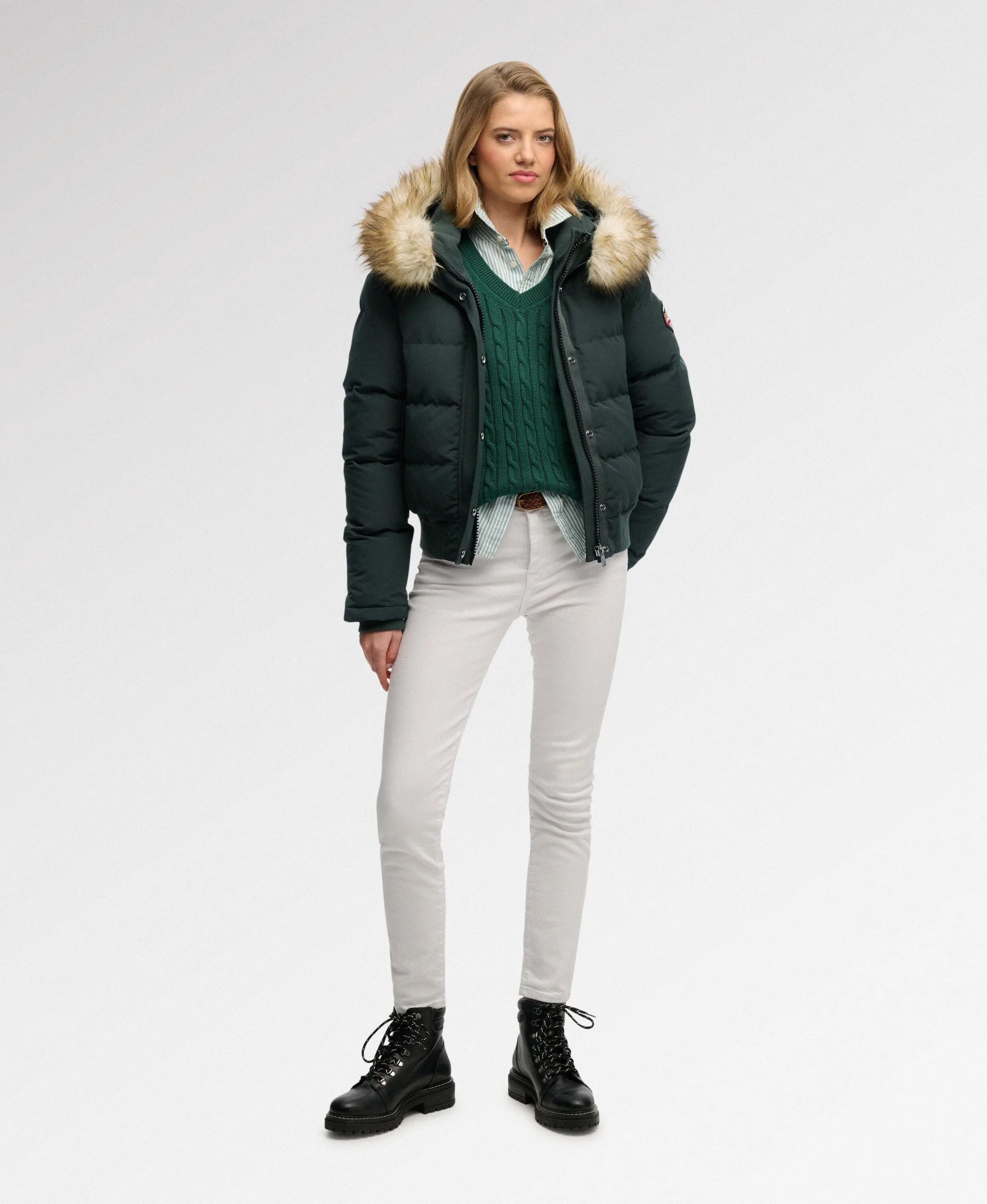 superdry Kurtka bomber Everest z kapturem slim z recyklowanego poliestru 3/7