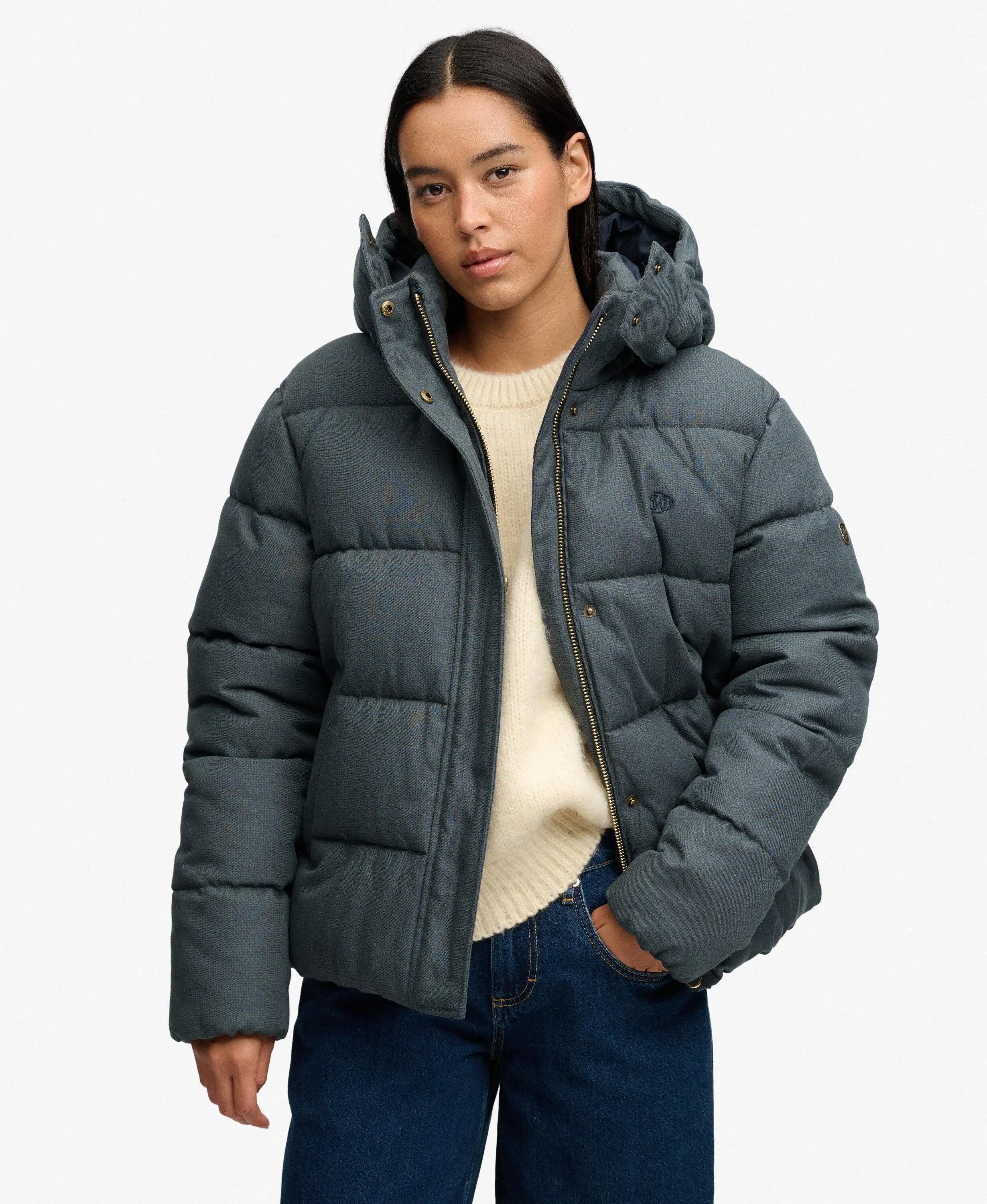 superdry Casaco Acolchoado Premium com Capuz aos Quadrados 2/7