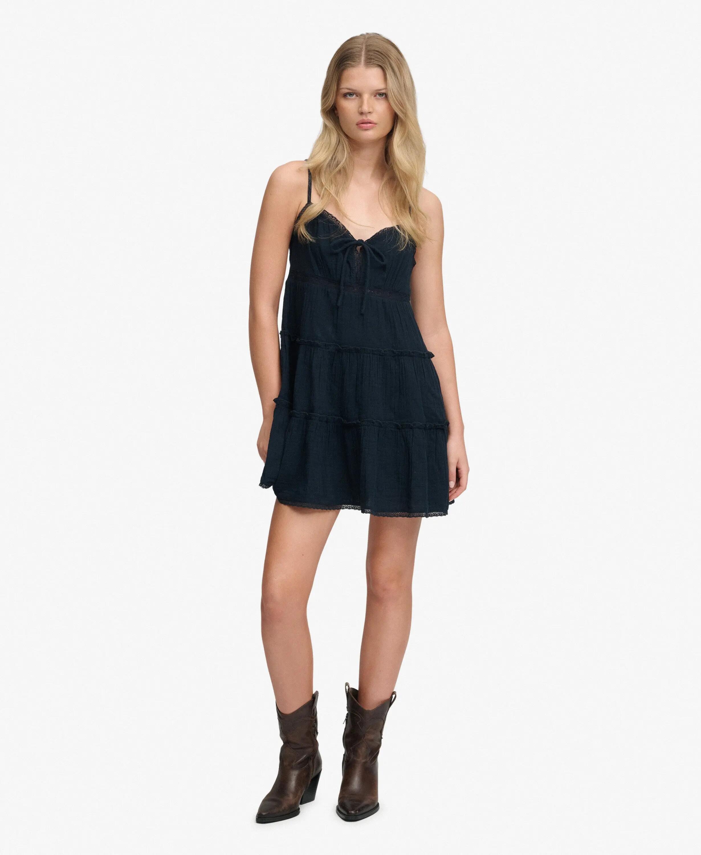superdry Vestido mini em algodão biológico com camadas – Cheesecloth 3/7