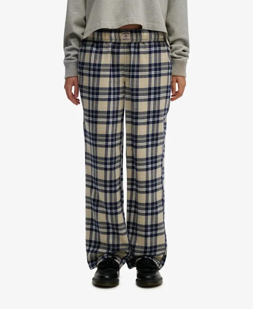 superdry Pantalon coton à carreaux – taille élastique, coupe large 4/7