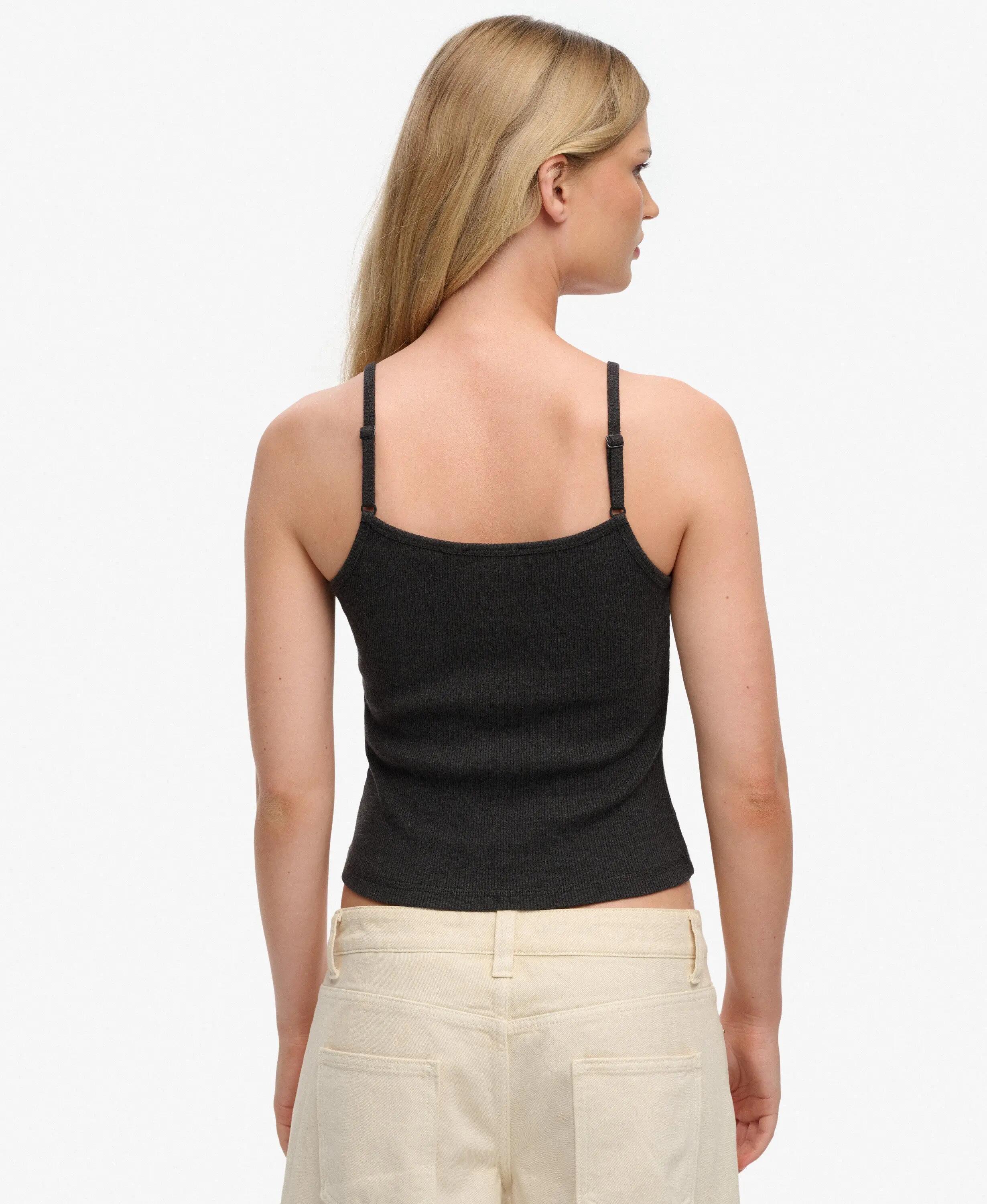 superdry Dames Cami Top Met Knopen en Geborduurd Logo Athletic Essentials 5/5