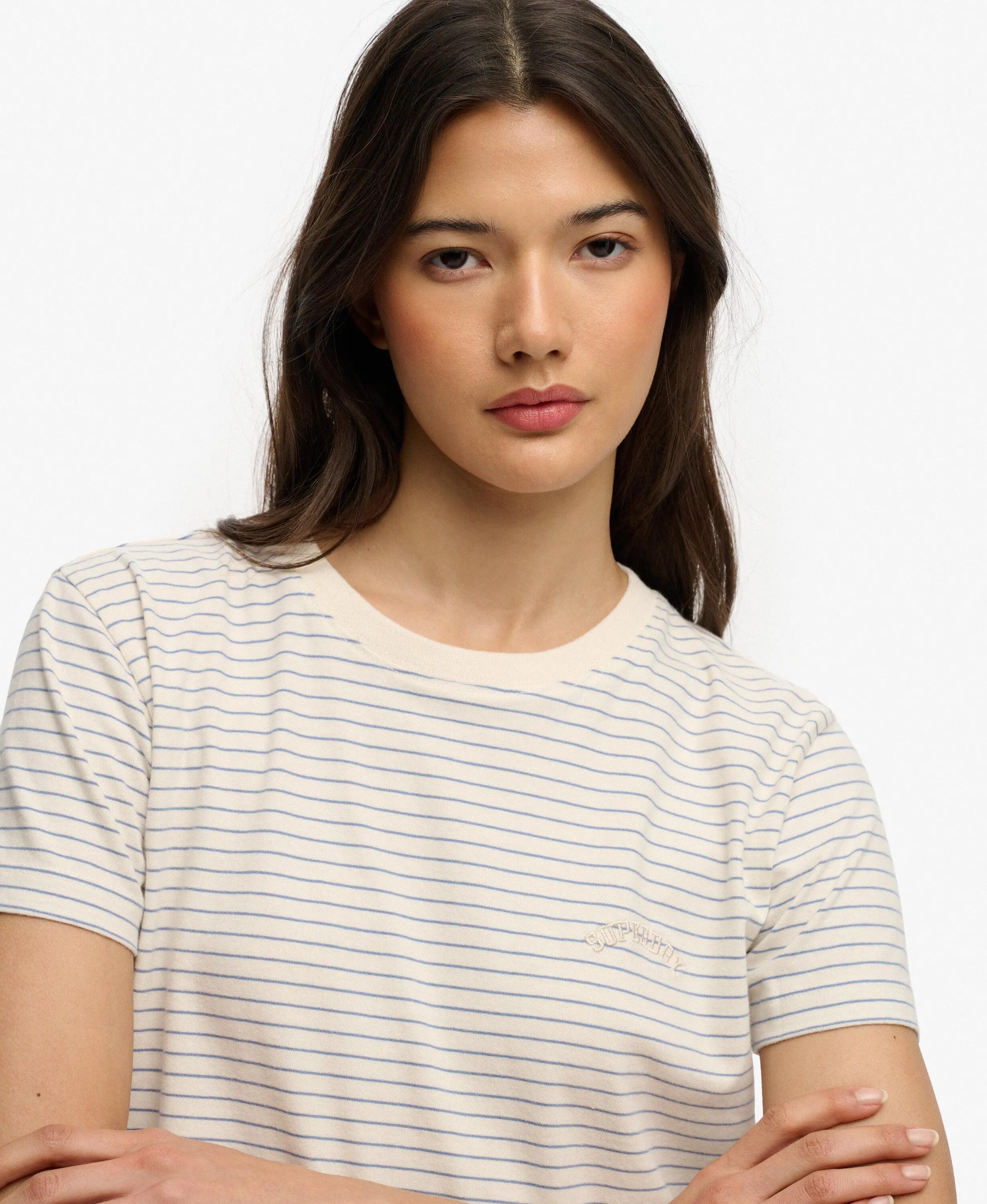 superdry T-shirt ajuste slim Essential Logo às riscas algodão biológico – 4/6