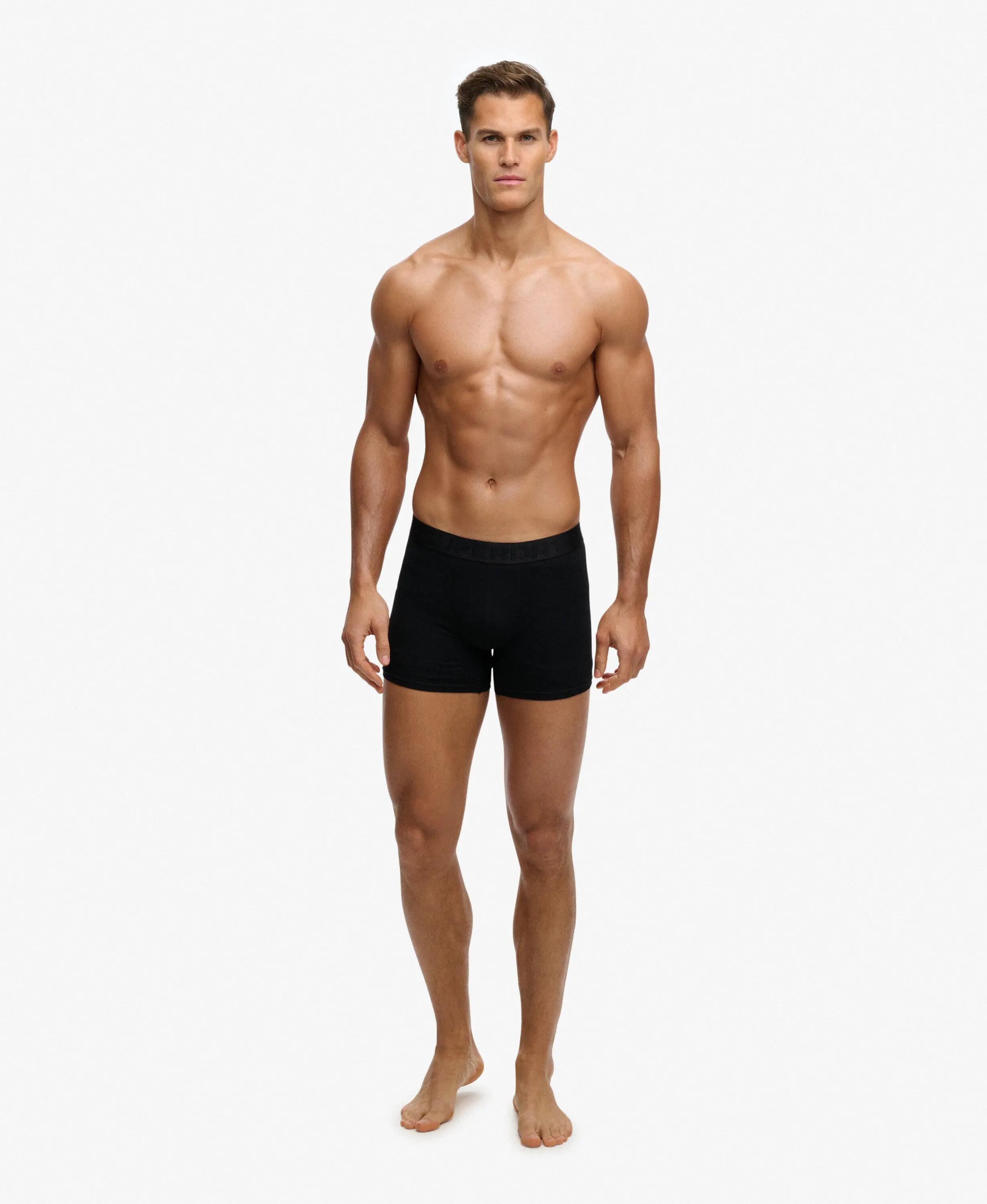 superdry Boxer Triple Pack z organicznej bawełny, bardzo miękki – BLACK/BLACK 2/6