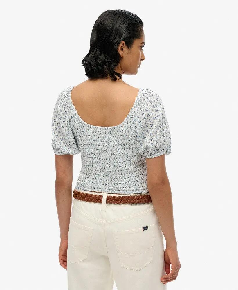 superdry Smocked Woven Top em 100% viscose 4/5